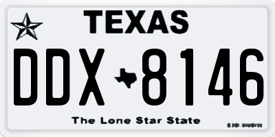 TX license plate DDX8146