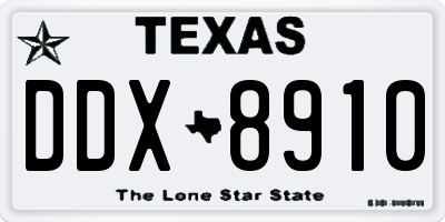TX license plate DDX8910