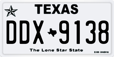 TX license plate DDX9138