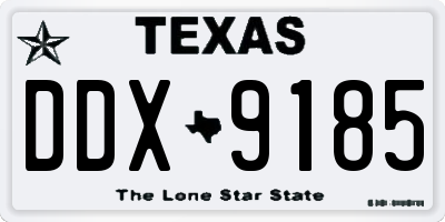 TX license plate DDX9185