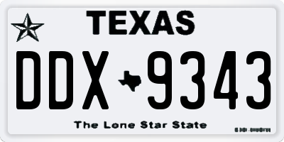 TX license plate DDX9343
