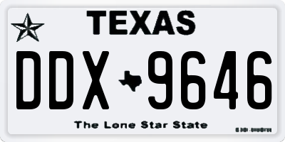 TX license plate DDX9646