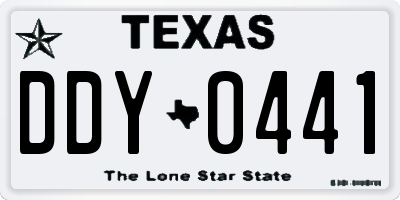 TX license plate DDY0441