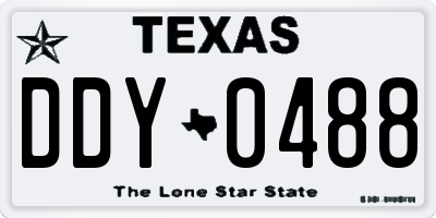 TX license plate DDY0488
