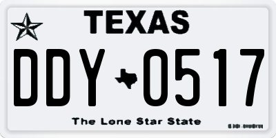 TX license plate DDY0517