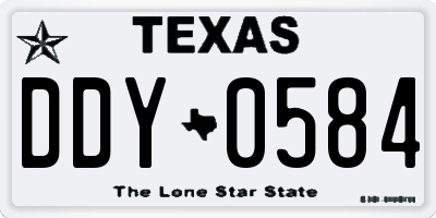TX license plate DDY0584