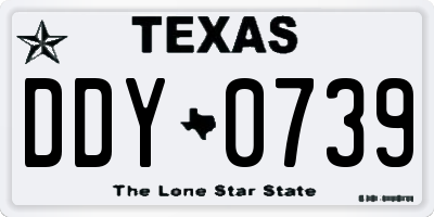 TX license plate DDY0739