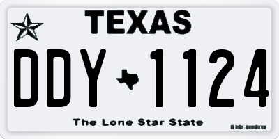 TX license plate DDY1124