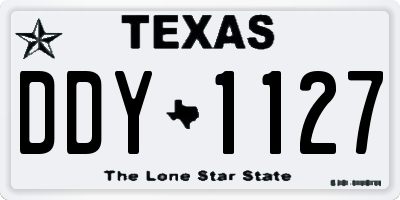 TX license plate DDY1127