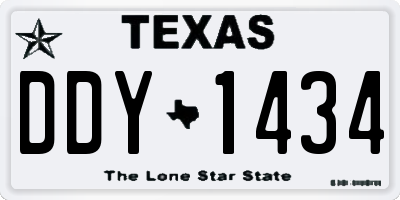 TX license plate DDY1434