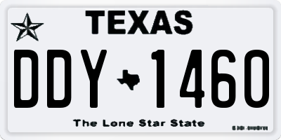TX license plate DDY1460