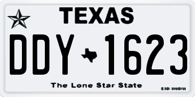 TX license plate DDY1623