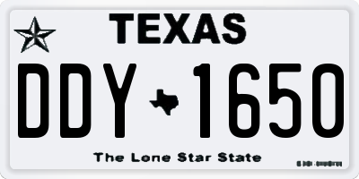 TX license plate DDY1650