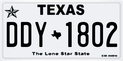 TX license plate DDY1802