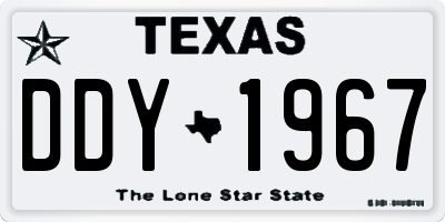 TX license plate DDY1967