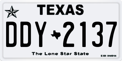 TX license plate DDY2137
