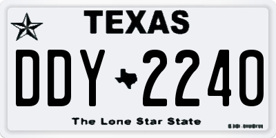 TX license plate DDY2240