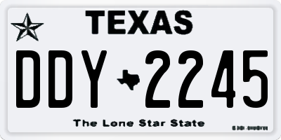 TX license plate DDY2245