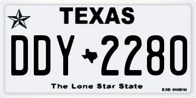 TX license plate DDY2280