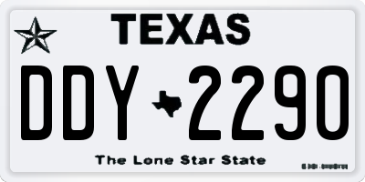 TX license plate DDY2290