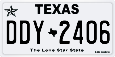 TX license plate DDY2406