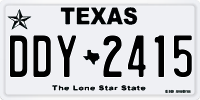 TX license plate DDY2415