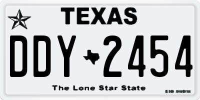 TX license plate DDY2454