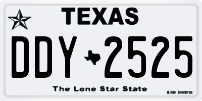 TX license plate DDY2525
