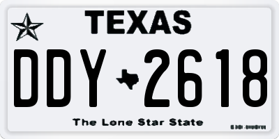 TX license plate DDY2618