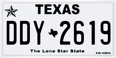 TX license plate DDY2619