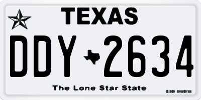 TX license plate DDY2634