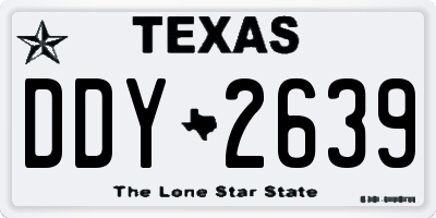 TX license plate DDY2639