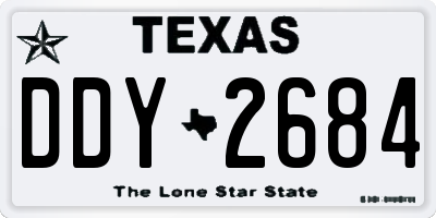 TX license plate DDY2684