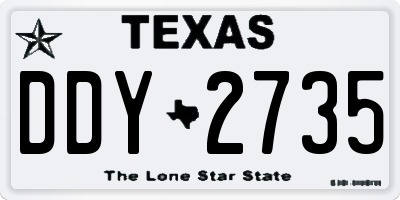 TX license plate DDY2735