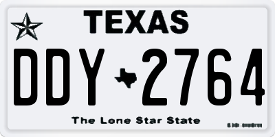 TX license plate DDY2764