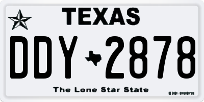 TX license plate DDY2878