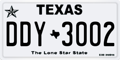 TX license plate DDY3002