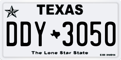 TX license plate DDY3050
