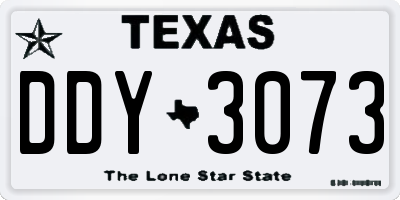 TX license plate DDY3073