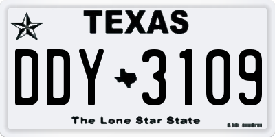TX license plate DDY3109