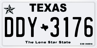 TX license plate DDY3176