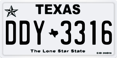 TX license plate DDY3316