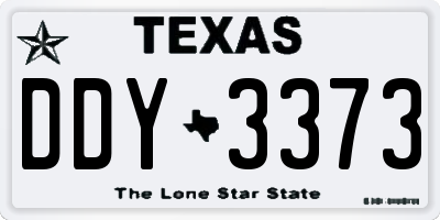 TX license plate DDY3373