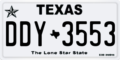TX license plate DDY3553
