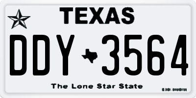 TX license plate DDY3564