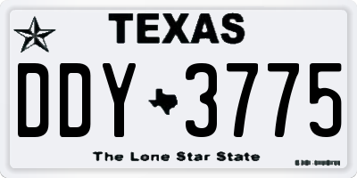 TX license plate DDY3775