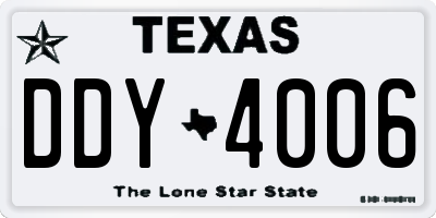 TX license plate DDY4006