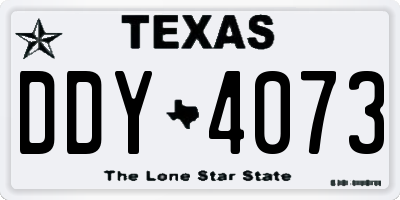 TX license plate DDY4073