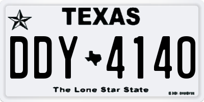 TX license plate DDY4140