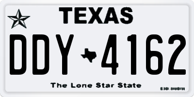 TX license plate DDY4162